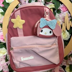 Kids Pink Duo-Tone Backpack with Character Charm